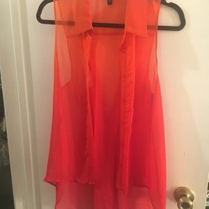 bebe sheer button up blouse